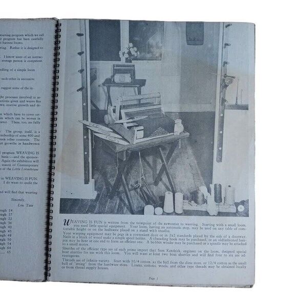 RARE Weaving is Fun Lou Tate Softcover Book 1946 Vintage Craft Instructional - Picture 4 of 7